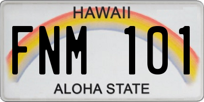 HI license plate FNM101