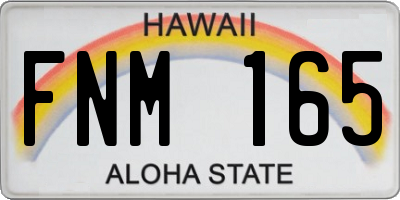 HI license plate FNM165