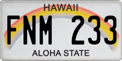 HI license plate FNM233