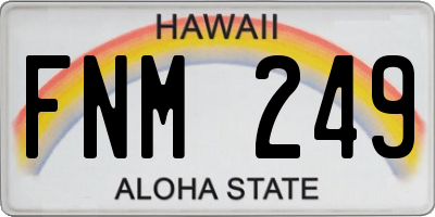 HI license plate FNM249