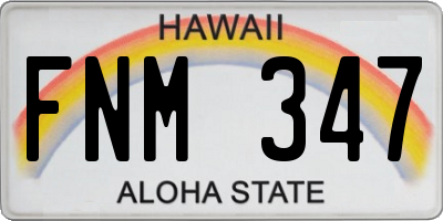 HI license plate FNM347