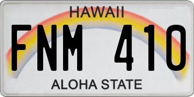 HI license plate FNM410