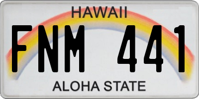 HI license plate FNM441