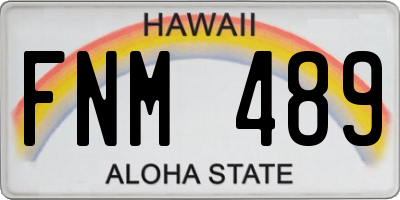 HI license plate FNM489