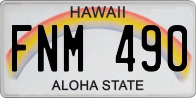 HI license plate FNM490