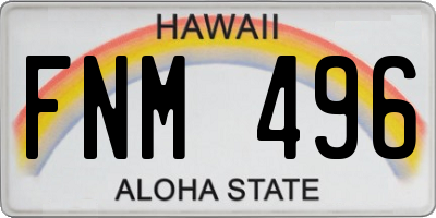 HI license plate FNM496