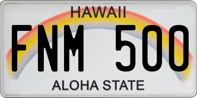 HI license plate FNM500