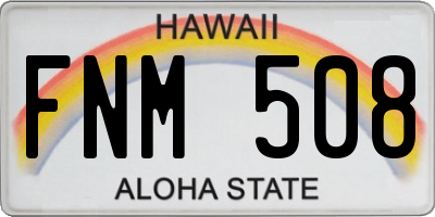 HI license plate FNM508