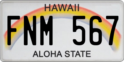 HI license plate FNM567
