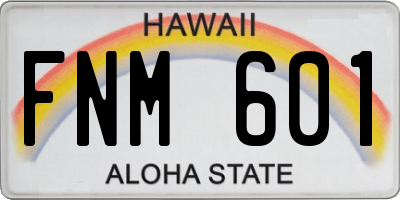 HI license plate FNM601