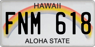HI license plate FNM618