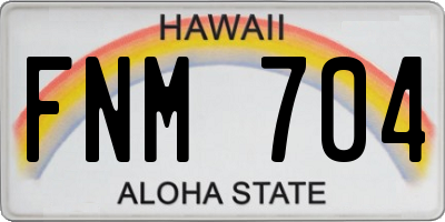 HI license plate FNM704