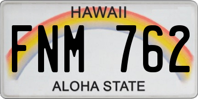 HI license plate FNM762