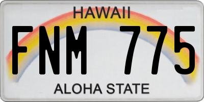 HI license plate FNM775