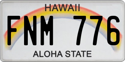 HI license plate FNM776
