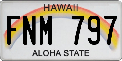 HI license plate FNM797