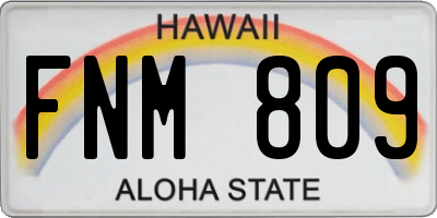 HI license plate FNM809