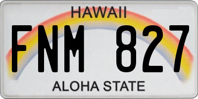 HI license plate FNM827