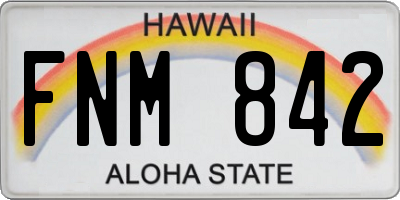HI license plate FNM842