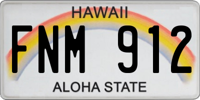 HI license plate FNM912