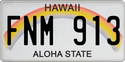 HI license plate FNM913
