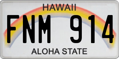HI license plate FNM914