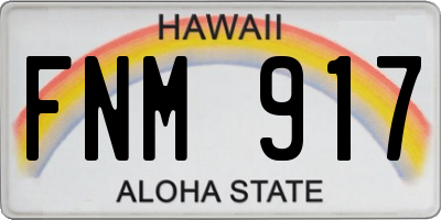 HI license plate FNM917
