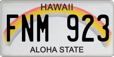 HI license plate FNM923