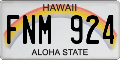 HI license plate FNM924