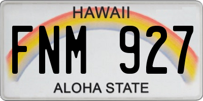 HI license plate FNM927
