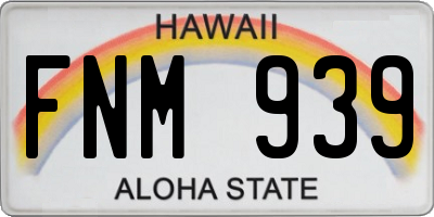 HI license plate FNM939