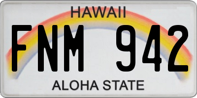 HI license plate FNM942