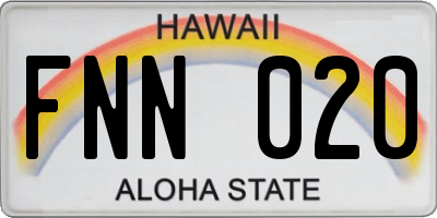 HI license plate FNN020