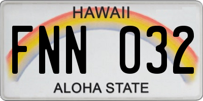 HI license plate FNN032