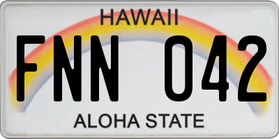 HI license plate FNN042