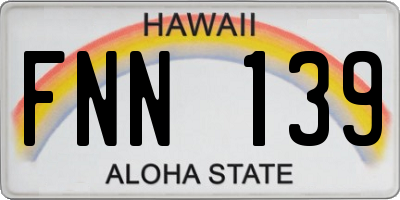 HI license plate FNN139