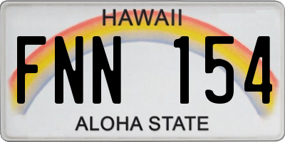 HI license plate FNN154