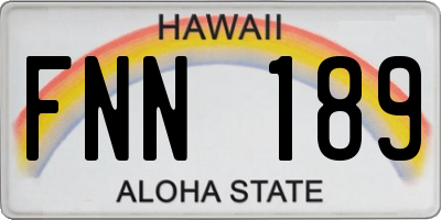 HI license plate FNN189