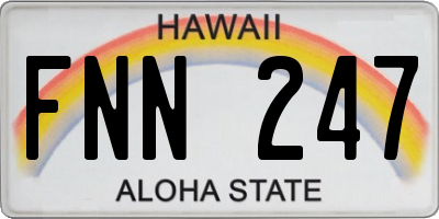 HI license plate FNN247
