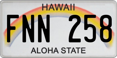 HI license plate FNN258