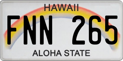 HI license plate FNN265