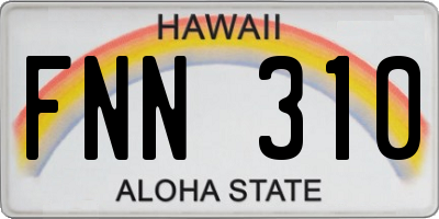 HI license plate FNN310