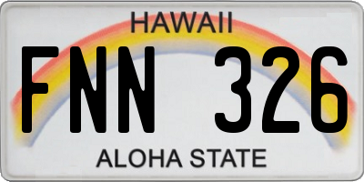HI license plate FNN326