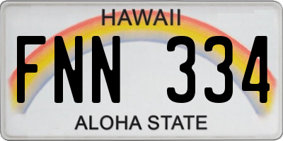 HI license plate FNN334
