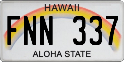 HI license plate FNN337