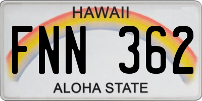 HI license plate FNN362