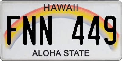 HI license plate FNN449