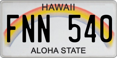 HI license plate FNN540