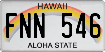 HI license plate FNN546