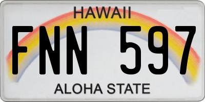 HI license plate FNN597